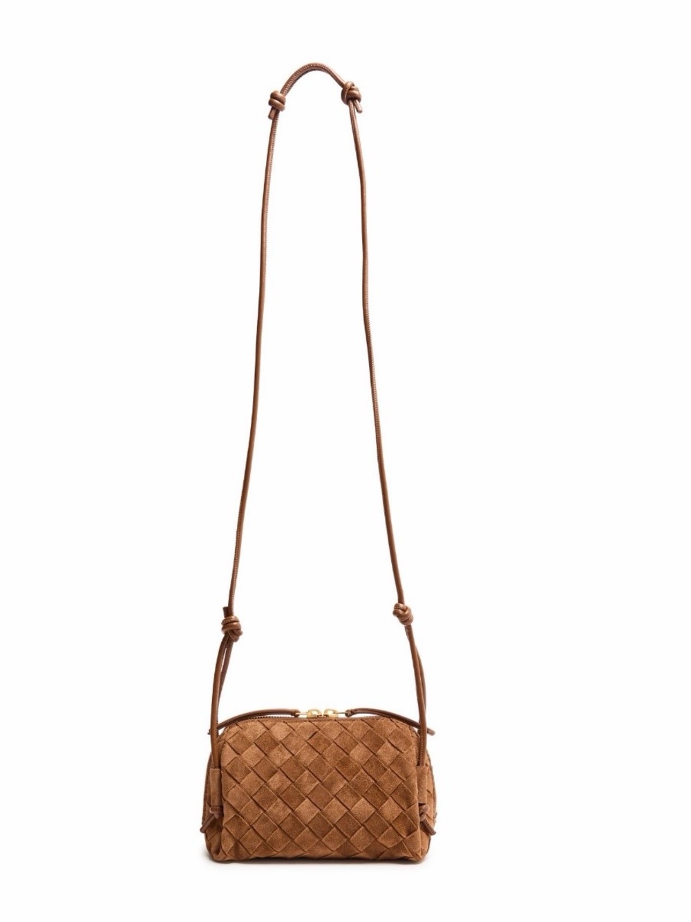 BOTTEGA VENETA Concert Intrecciato suede leather crossbody bag pouch - Picture 7 of 8